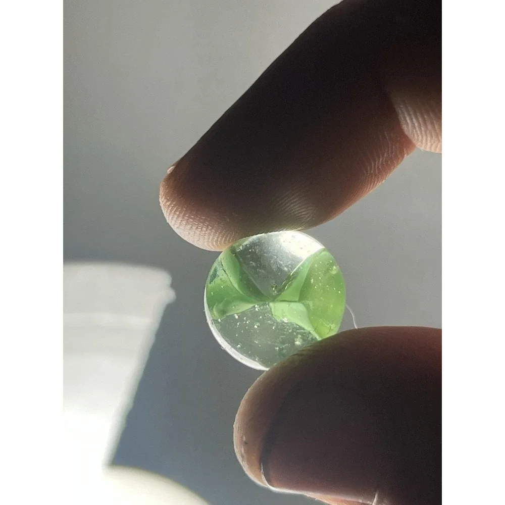 Unique Uranium Glass Marble Cat eye Green Regular Cute Craft